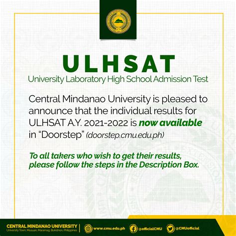 ANNOUNCEMENT: Central Mindanao University is pleased to.